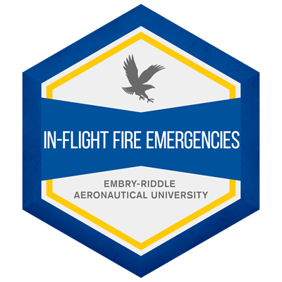 ERAU Embry-Riddle Aeronautical University logo - In-flight fire emergencies training